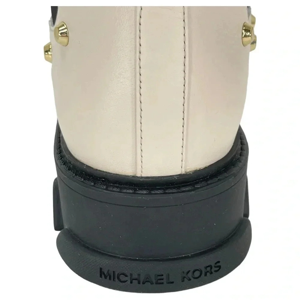 Michael Kors Ridley Cream Leather Studded Womens Ankle Boots Size 9.5M NWOB - Picture 6 of 15